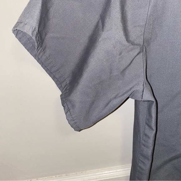 Natural Uniforms Gray Medium Solid V-Neck Scrub Set Medical Scrub Tops Pants - Picture 7 of 16